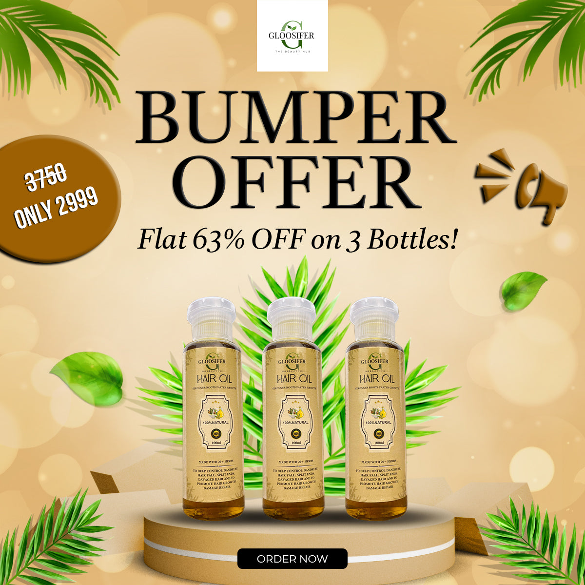 Bumper Offer💥 63% Off Buy 3 Bottles in just Rs 2999/-